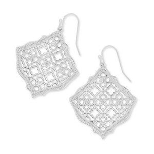Kendra Scott Kirsten Filigree Silver Drop Earrings